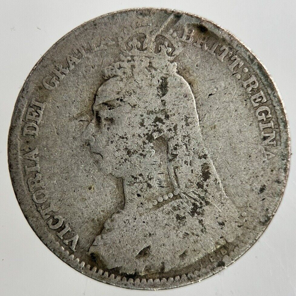 British Victoria Sixpence Silver Coin | Fair Grade