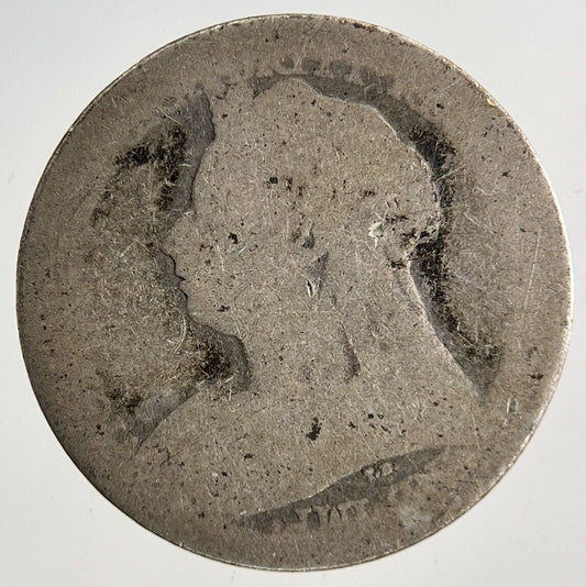 British Victoria Sixpence Silver Coin | Worn Grade