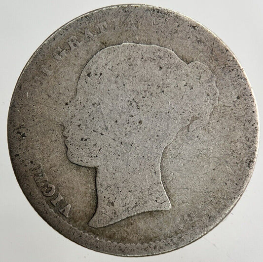 British Victoria Shilling Silver Coin | Worn Grade