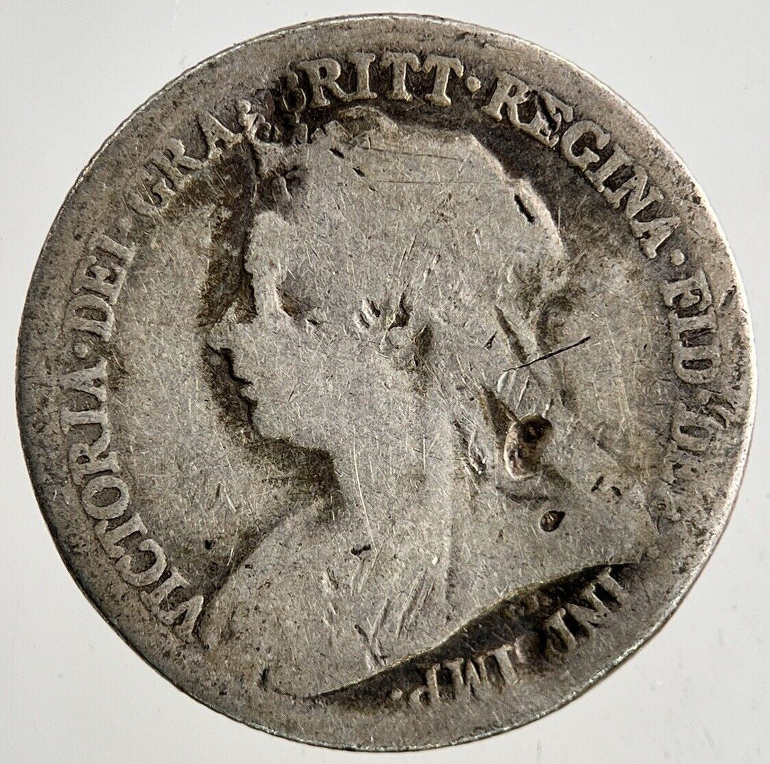 British Victoria Sixpence Silver Coin | Worn Grade