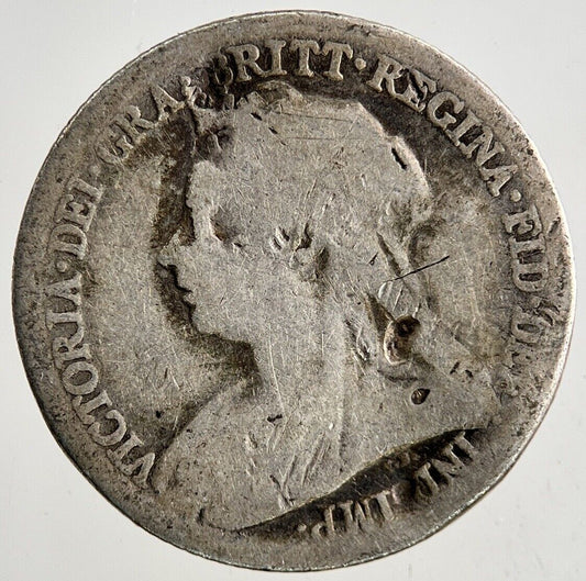 British Victoria Sixpence Silver Coin | Worn Grade