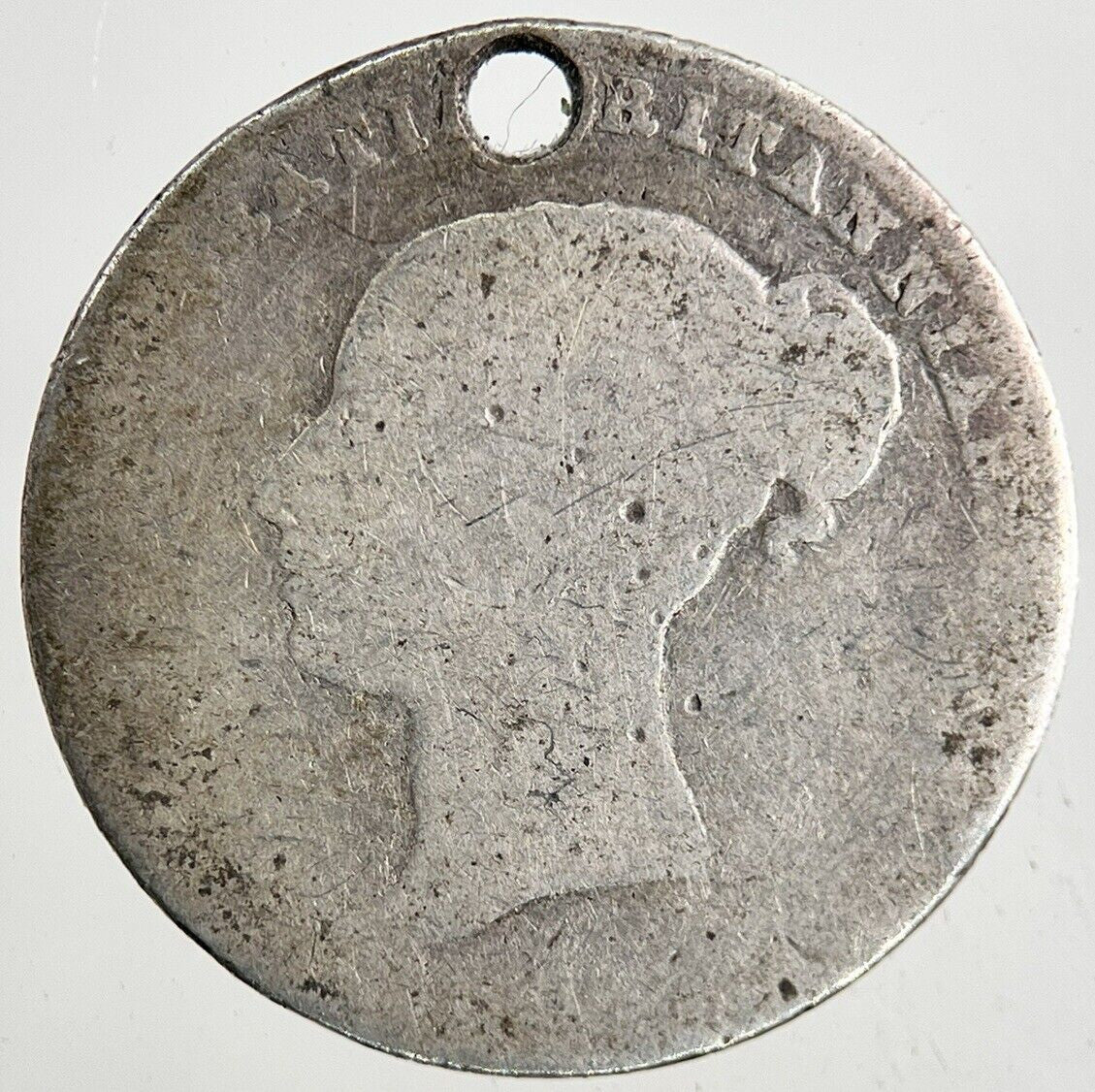 British Victoria Sixpence Silver Coin | Worn Grade