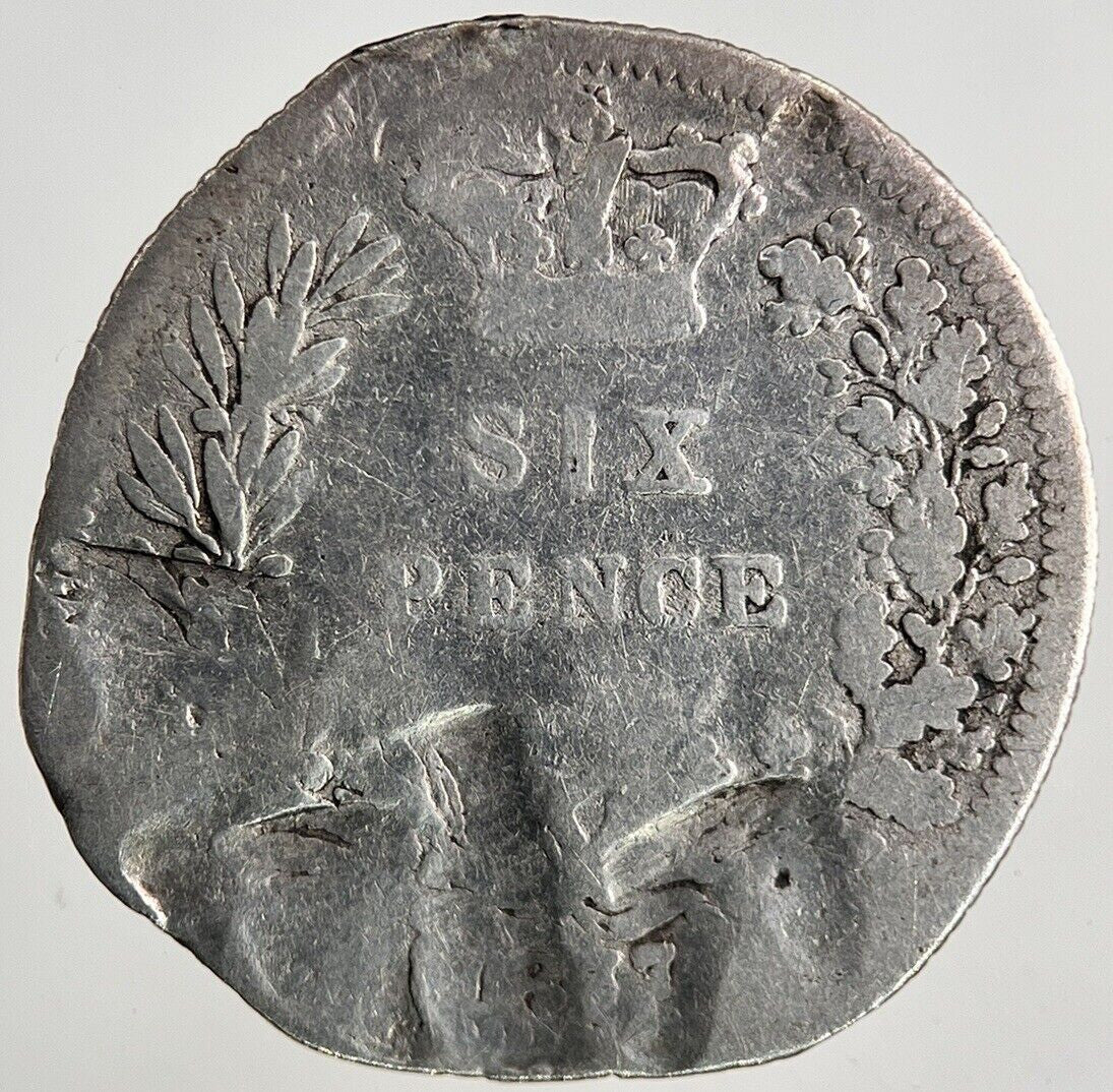 British Victoria Sixpence Silver Coin | Worn Grade