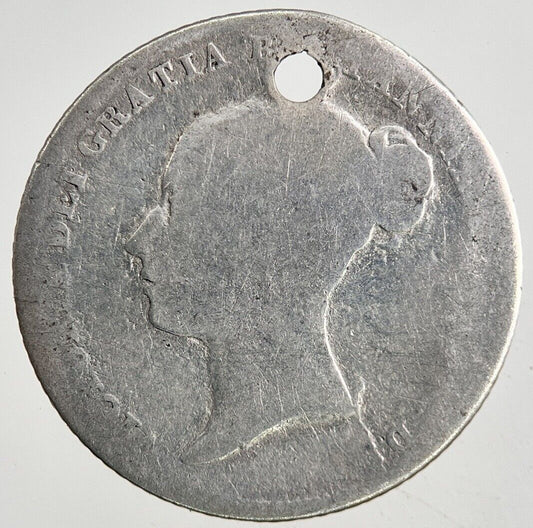 British Victoria Sixpence Silver Coin | Worn Grade