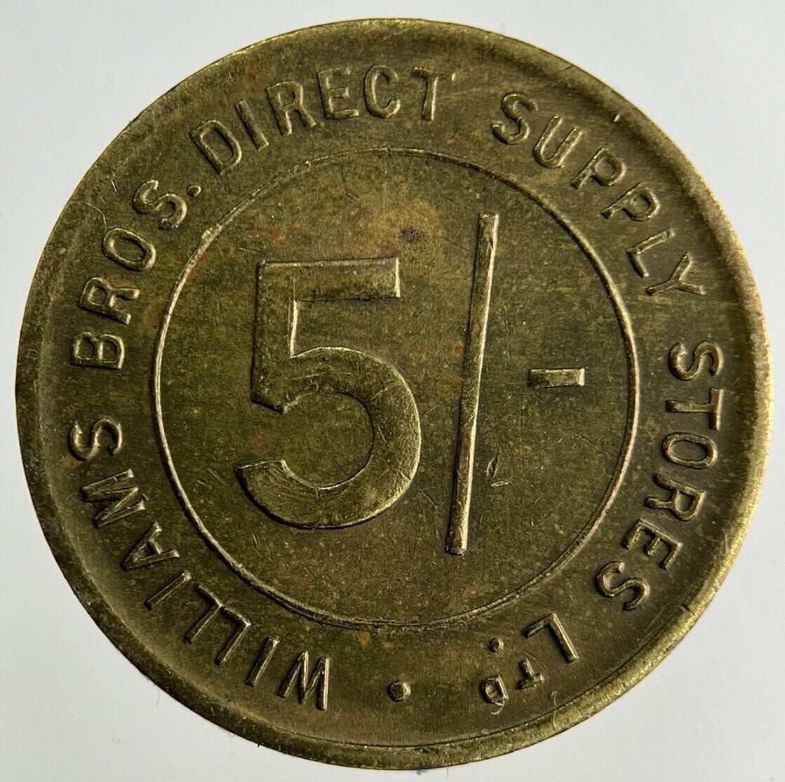 British Williams Bros Direct Supply Stores 5 / - Token Coin | Collectable Grade