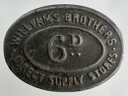 British Williams Bros Direct Supply Stores 6D Token Coin | Collectable Grade