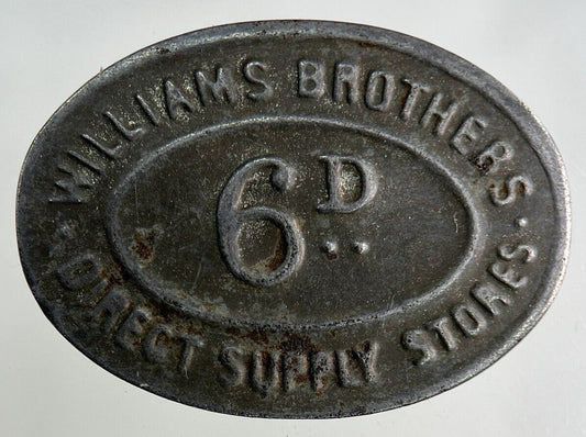 British Williams Bros Direct Supply Stores 6D Token Coin | Collectable Grade