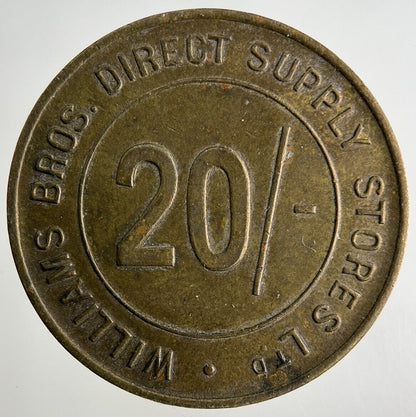 British Williams Bros Direct Supply Stores 20 / - Token Coin | Collectable Grade