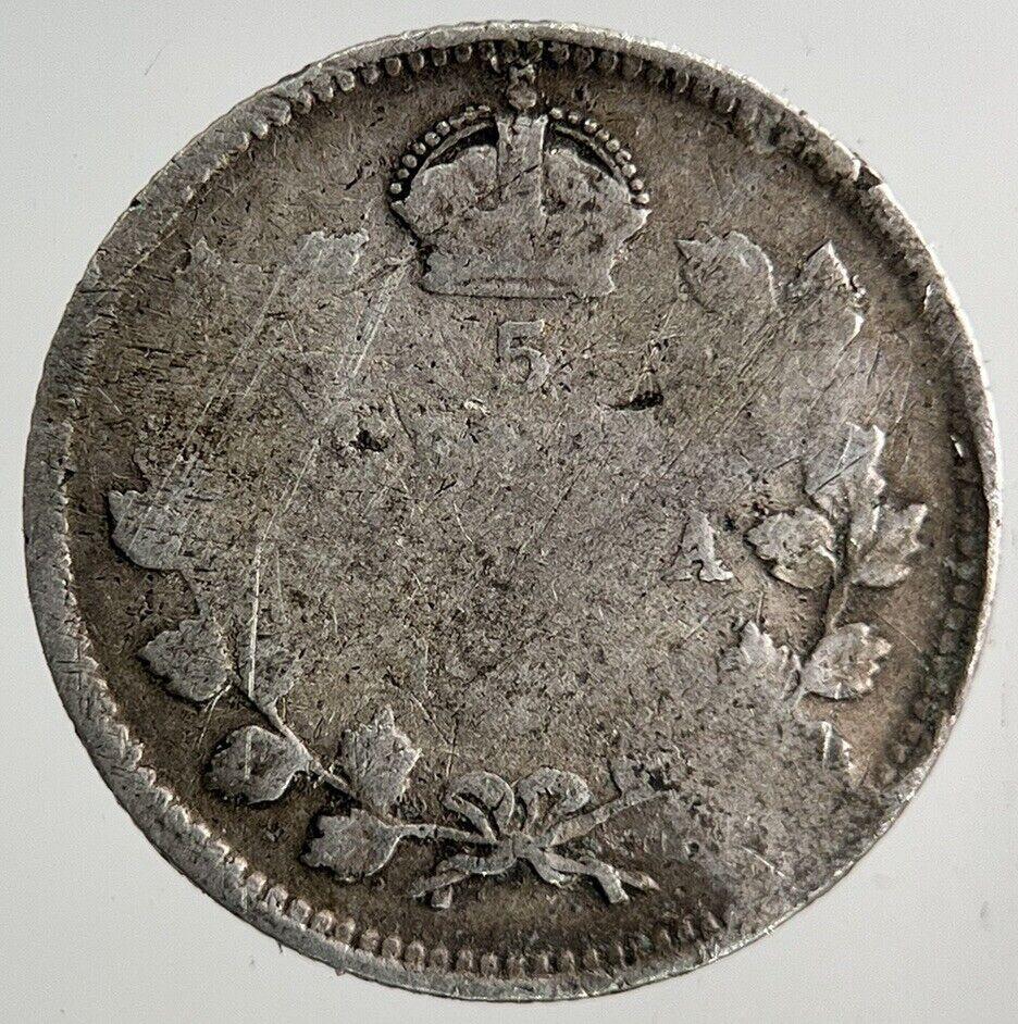 Canada 5 Cents Silver Coin | Fair Grade