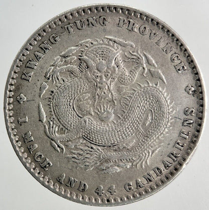 China Kwang-Tung 20 Cents 4.4 Candareens Silver Coin | Very High Grade | a5603