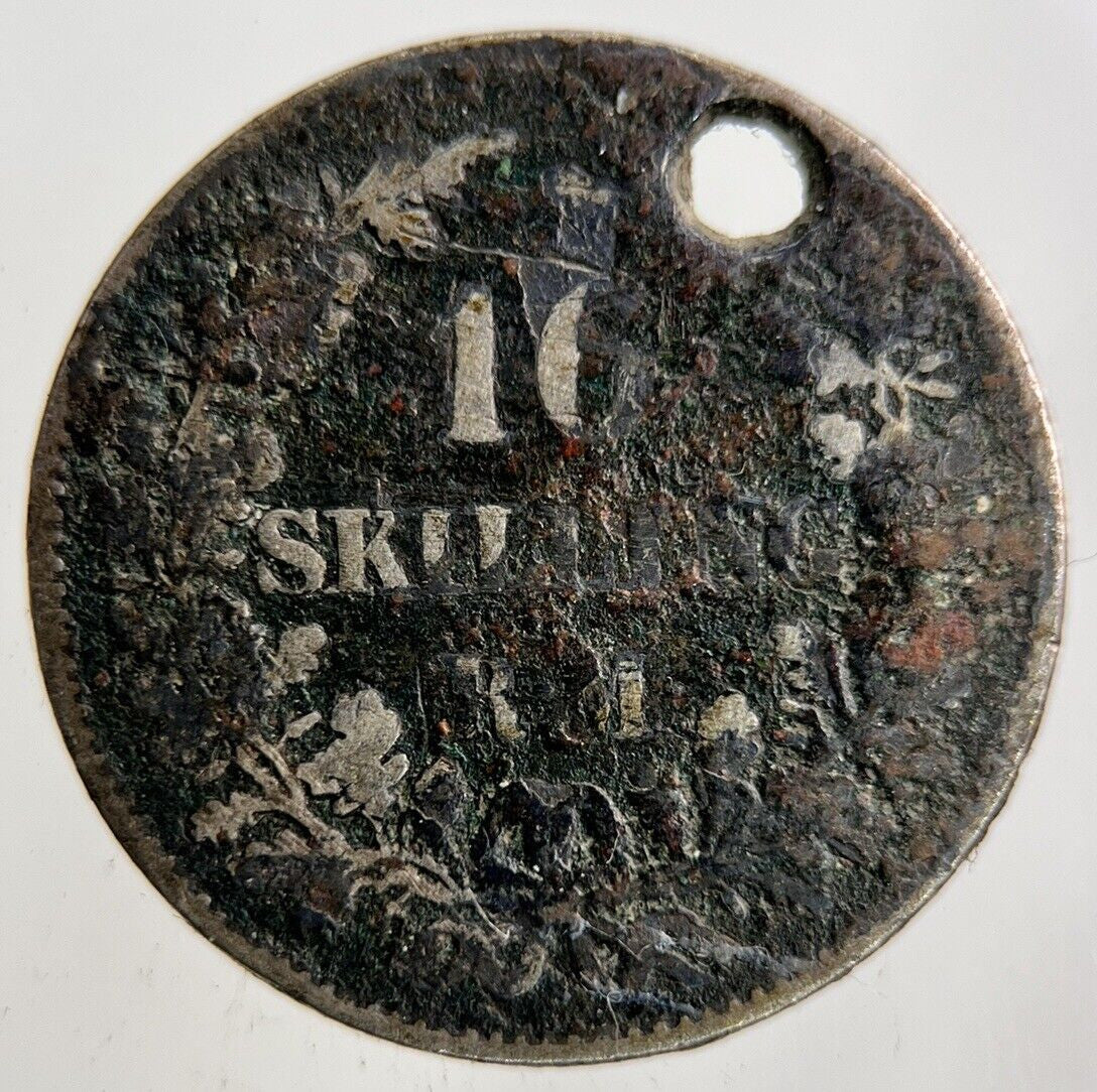 Denmark 16 Skilling Silver Coin | Collectable Grade