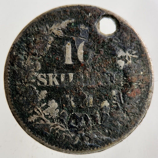 Denmark 16 Skilling Silver Coin | Collectable Grade