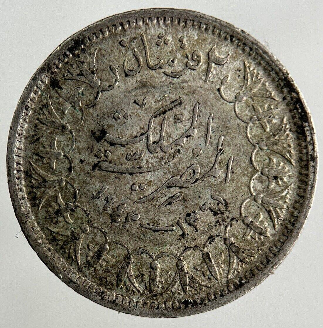 Egypt 2 Piastres Silver Coin | Fine Collectable Grade