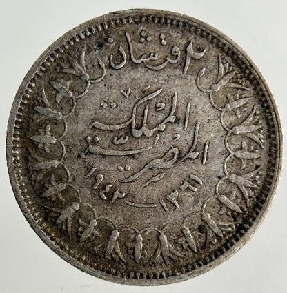 Egypt 2 Piastres Silver Coin | Fine Collectable Grade