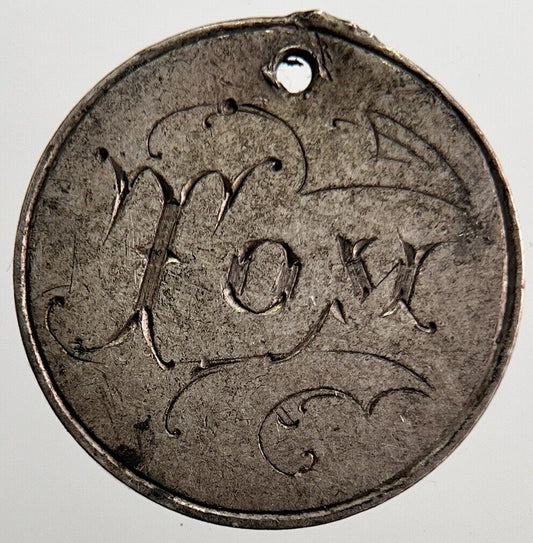 Engraved TOM Victoria Threepence Silver Coin | Very High Grade | a7234