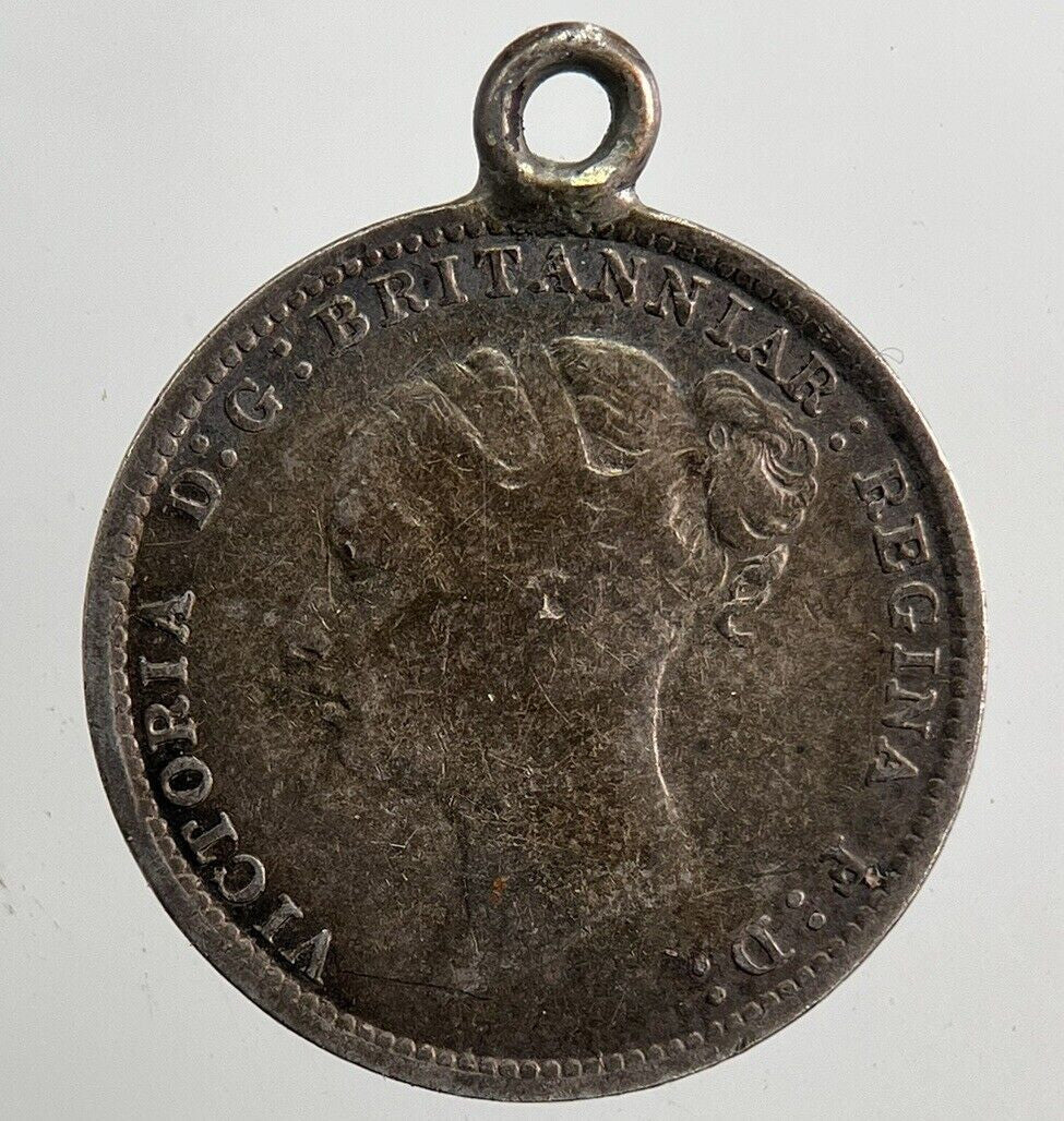 Engraved H-H Victoria Threepence Silver Coin | Very High Grade | a5418