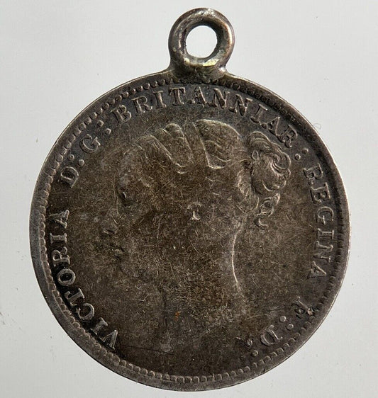 Engraved H-H Victoria Threepence Silver Coin | Very High Grade | a5418