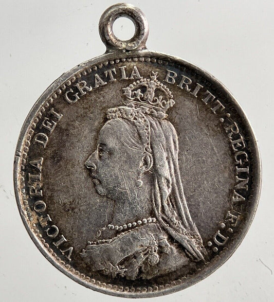 Engraved A-J Victoria Threepence Silver Coin | Very High Grade | a5421