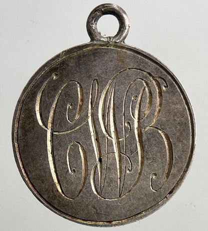 Engraved C-W-B Victoria Threepence Silver Coin | Very High Grade | a5417