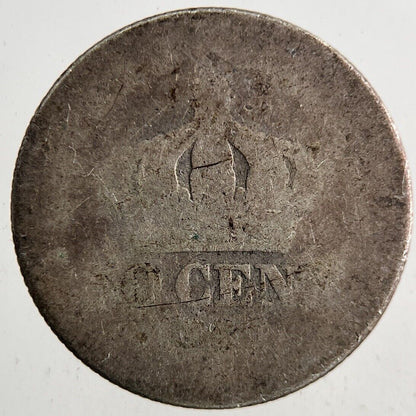 France 50 Centimes Silver Coin | Worn Grade