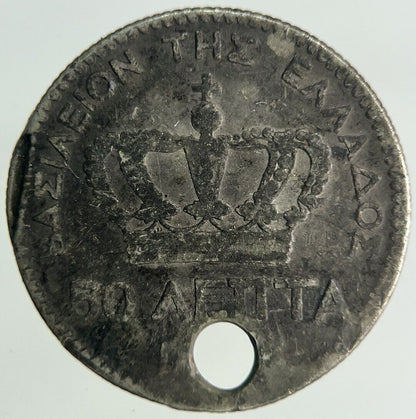 Greece 50 Lepta Silver Coin | Collectable Grade