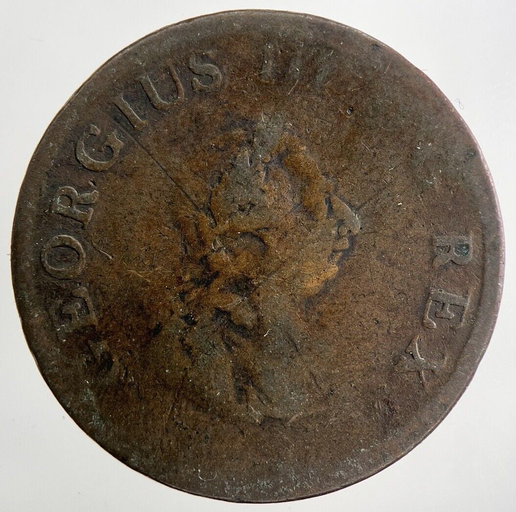 Irish George III 3rd Hibernia Half-Penny Coin | Collectable Grade