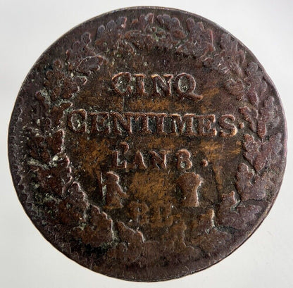 Lan France 5 Cinq Centimes Coin | Fine Collectable Grade