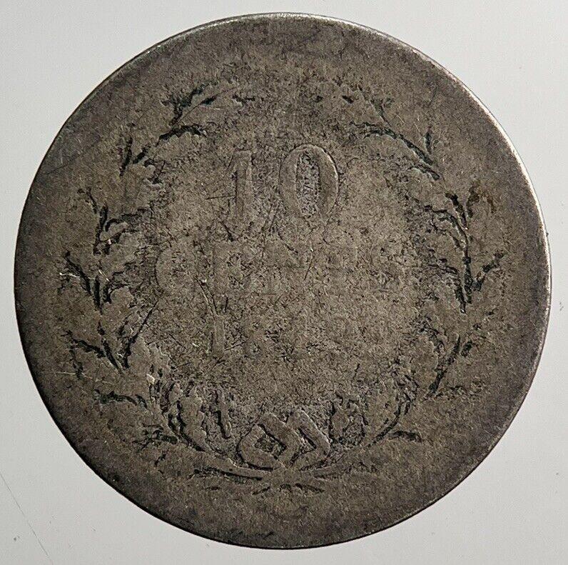 Netherlands 10 Cents Silver Coin | Worn Grade | a3752