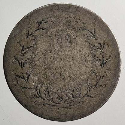 Netherlands 10 Cents Silver Coin | Worn Grade | a3752