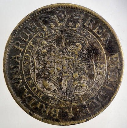 Old Brass Forgery 1818 George III Half-Crown Coin | Fine Collectable Grade