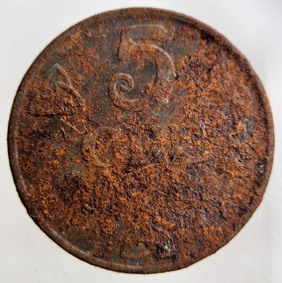 Norway Iron 5 Ore Coin | Fair Grade