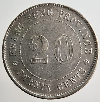 Old China Kwang-Tung 20 Cents Province Silver Coin | Very High Grade