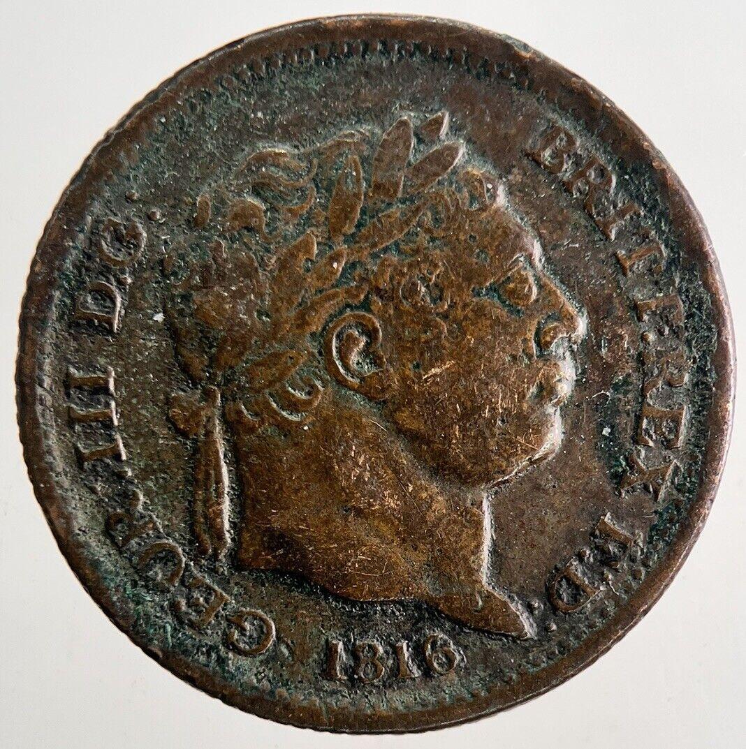 Old Forgery Copper 1816 George III Shilling Coin | Collectable Grade | a9847