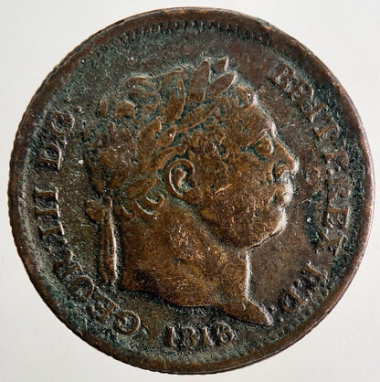 Old Forgery Copper 1816 George III Shilling Coin | Collectable Grade | a9847