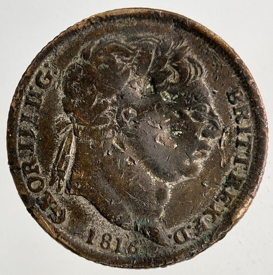 Old Copper Forgery 1819 George III 3rd Sixpence Coin | Fine Collectable Grade