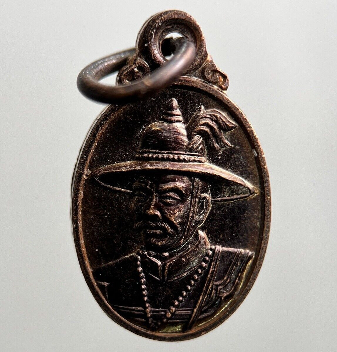 Thailand Old Thai King Taksin The Great Charm Pendant Amulet | Height 2cm