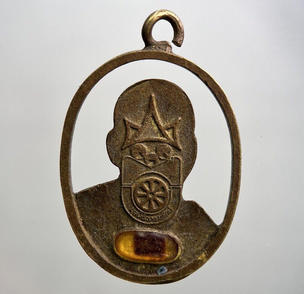 Thailand Old Thai Monk Necklace Charm Pendant Amulet | Height 3cm