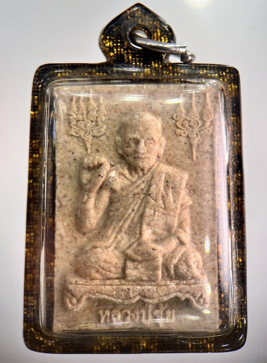 Old Thailand Hanging Monk Charm Clay Amulet | Height 5cm | a2707