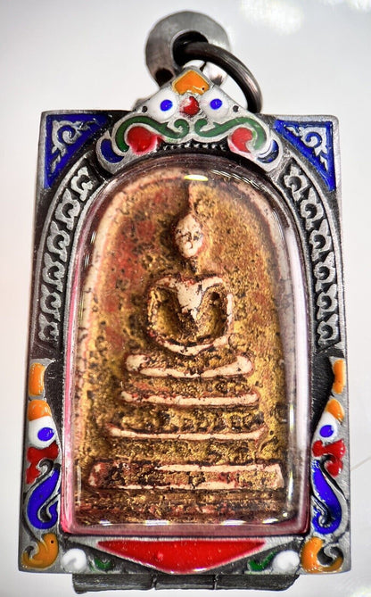 Old Thailand Thai Buddha Charm Clay Statue Amulet | Height 5.5cm