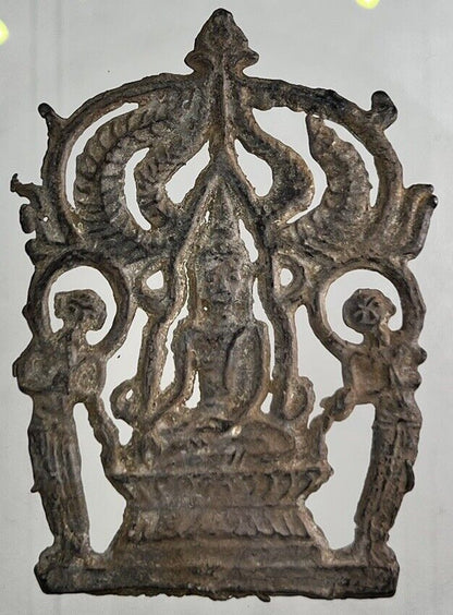 Thailand Old Thailand Thai Buddha Charm Metal Statue Amulet | Height 7cm