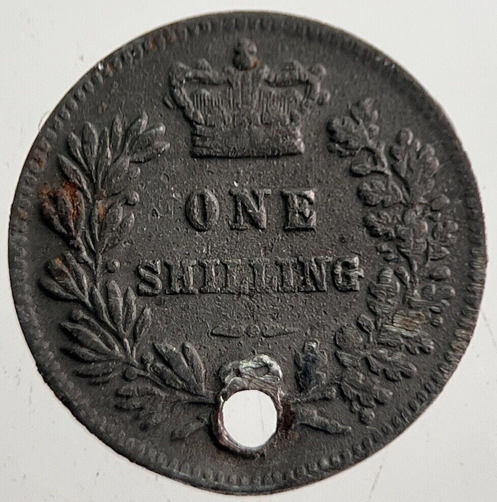 Old Victoria One Shilling Toy Money Coin | Fine Collectable Grade | a7655