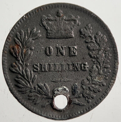 Old Victoria One Shilling Toy Money Coin | Fine Collectable Grade | a7655