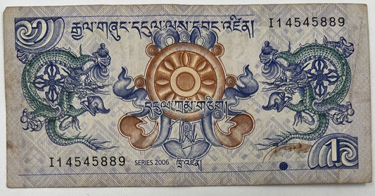 Old Vintage Bhutan 1 Ngultrum Banknote | Collectable Grade