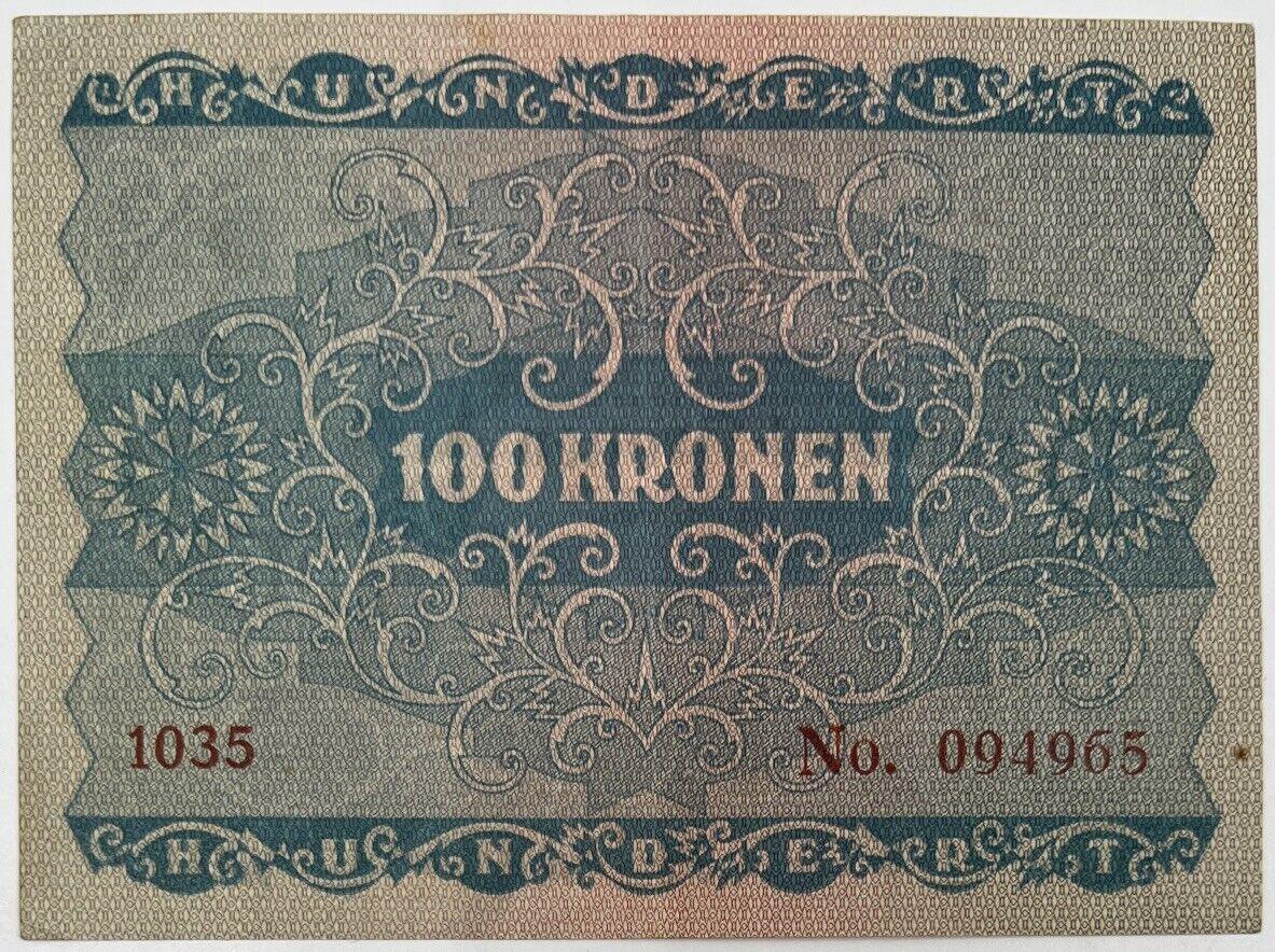 Old Vintage Austria 100 Kronen Banknote | Collectable Grade