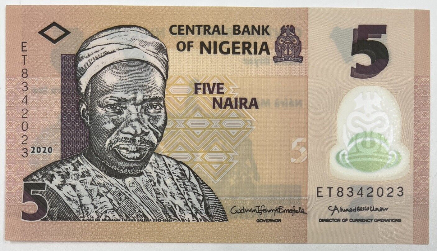 Old Vintage Africa Nigeria 5 Naira Banknote | Collectable Grade