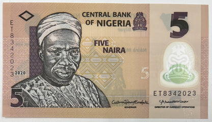 Old Vintage Africa Nigeria 5 Naira Banknote | Collectable Grade
