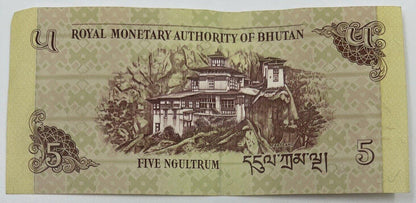 Old Vintage Bhutan 5 Ngultrum Banknote | Collectable Grade
