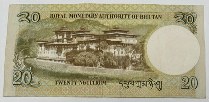 Old Vintage Bhutan 20 Ngultrum Banknote | Collectable Grade