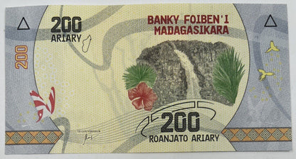 Old Vintage Africa Madagascar 200 Ariary Banknote | Collectable Grade