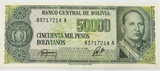 Old Vintage Bolivia 5000 Pesos Banknote | Collectable Grade